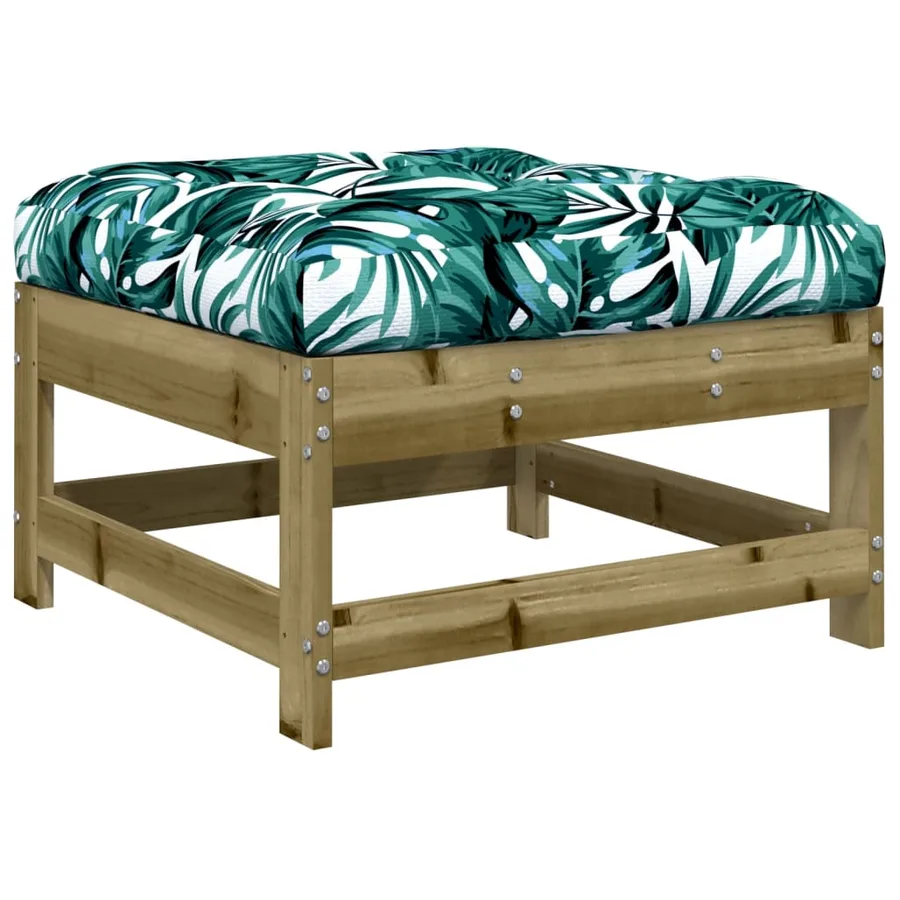 Salon de jardin 5 pcs avec coussins bois de pin imprégné - 6