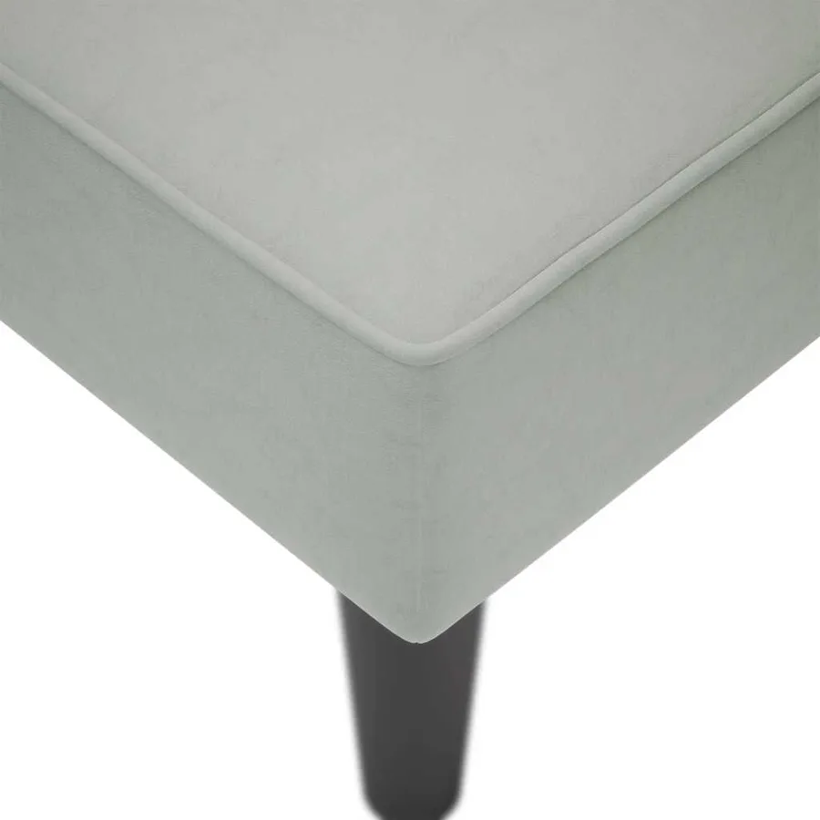 Fauteuil long avec accoudoir droit gris clair velours - 7