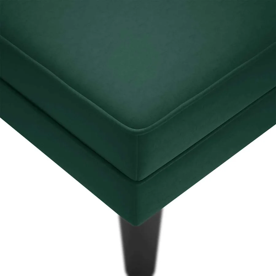 Fauteuil long et coussin et accoudoir droit vert foncé velours - 7