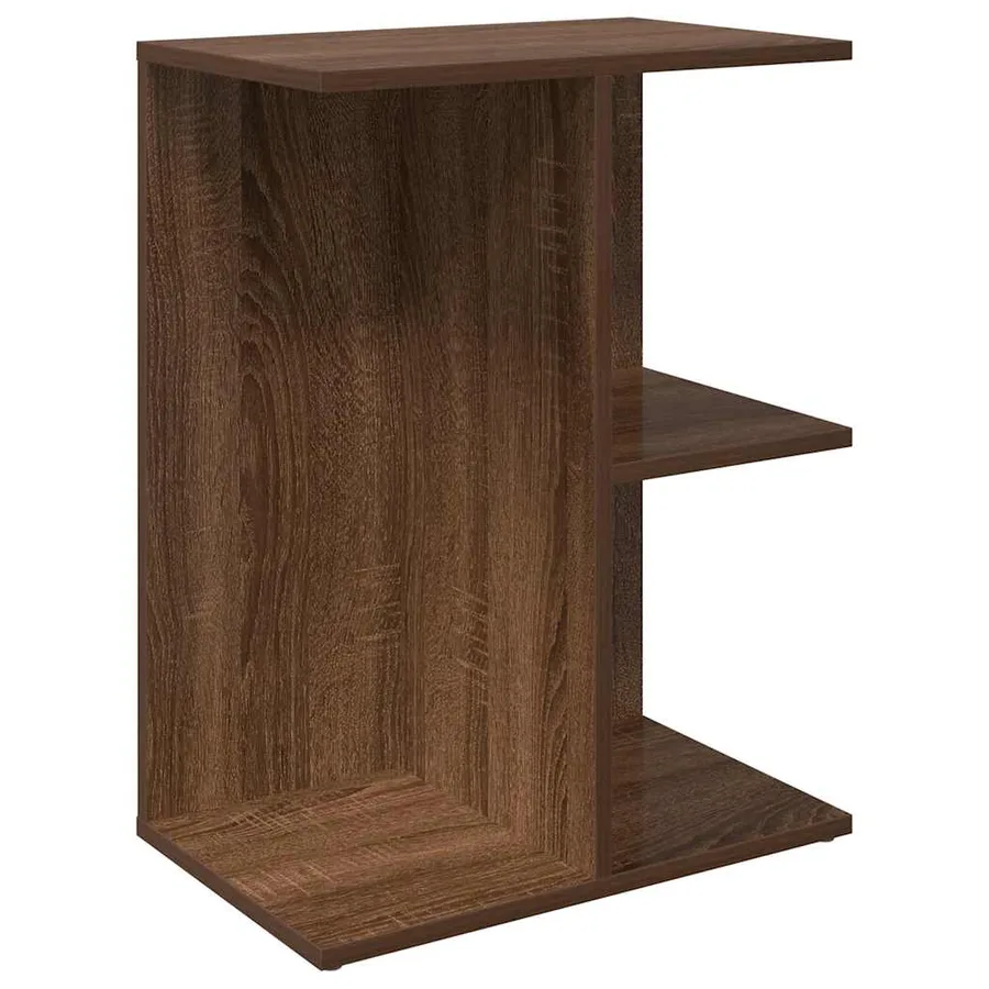 Table de chevet chêne marron 46,5x29x61 cm bois d'ingénierie - 2