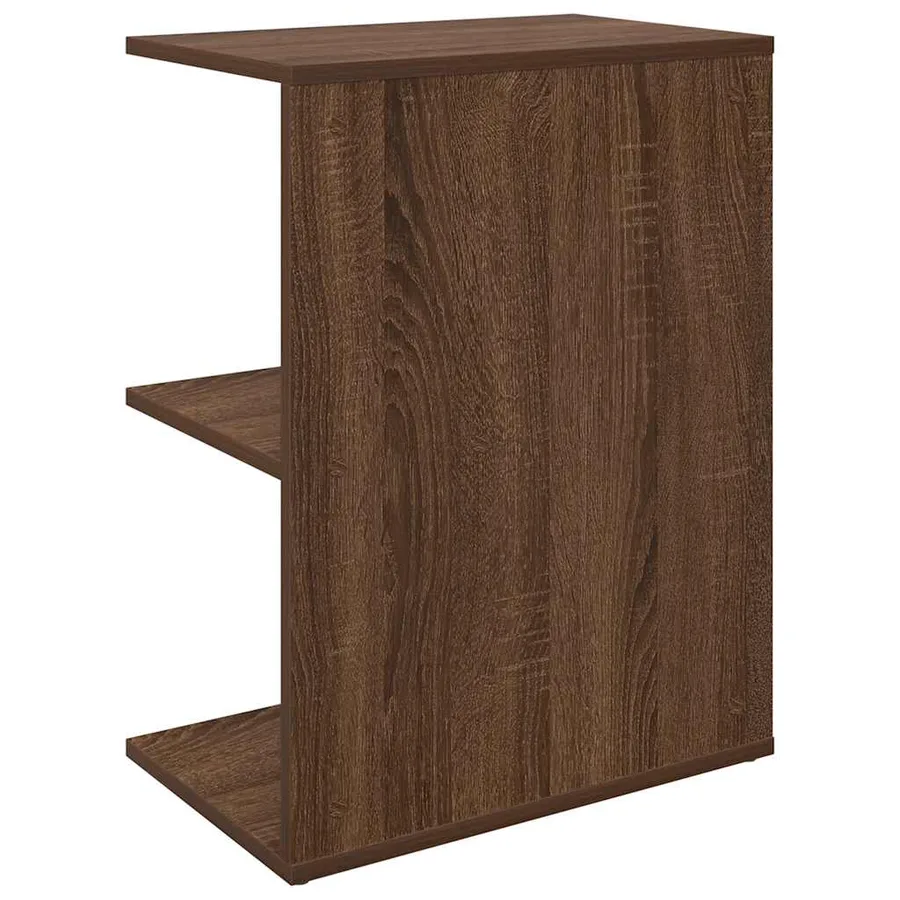 Table de chevet chêne marron 46,5x29x61 cm bois d'ingénierie - 6