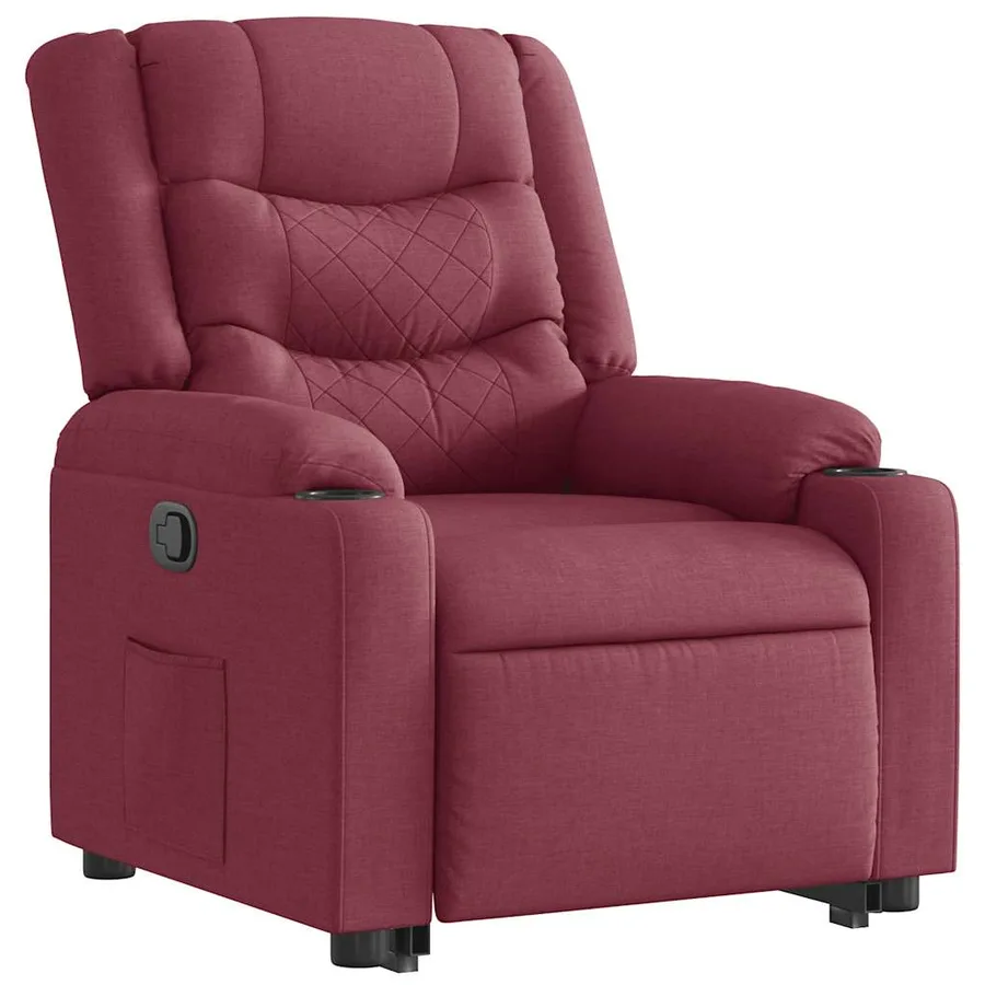 Fauteuil inclinable rouge bordeaux tissu - 6