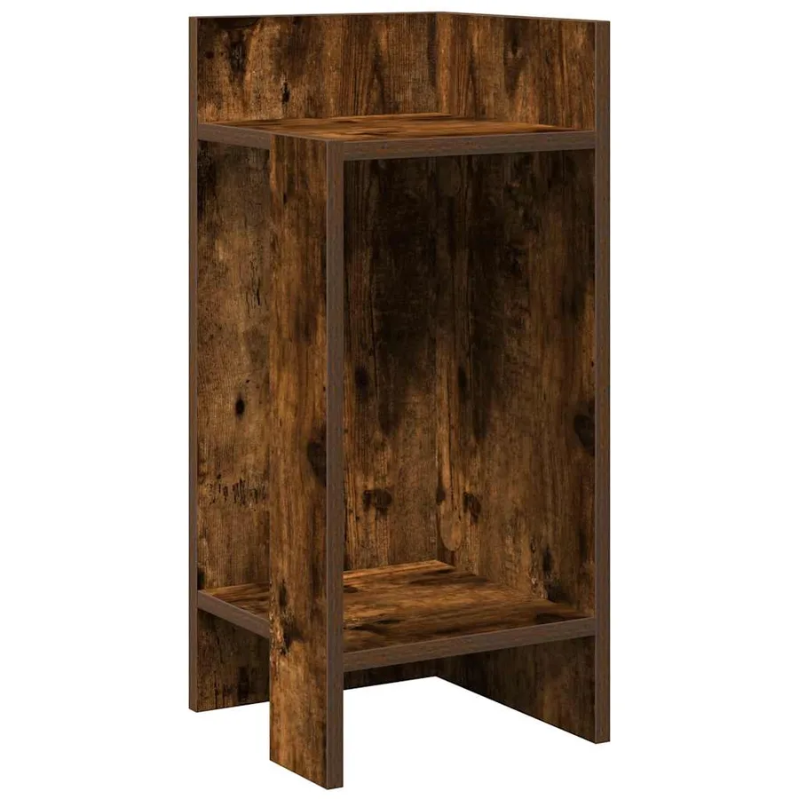 Tables d'appoint 2 pcs avec étagère chêne fumé 25,5x27x60 cm - 4