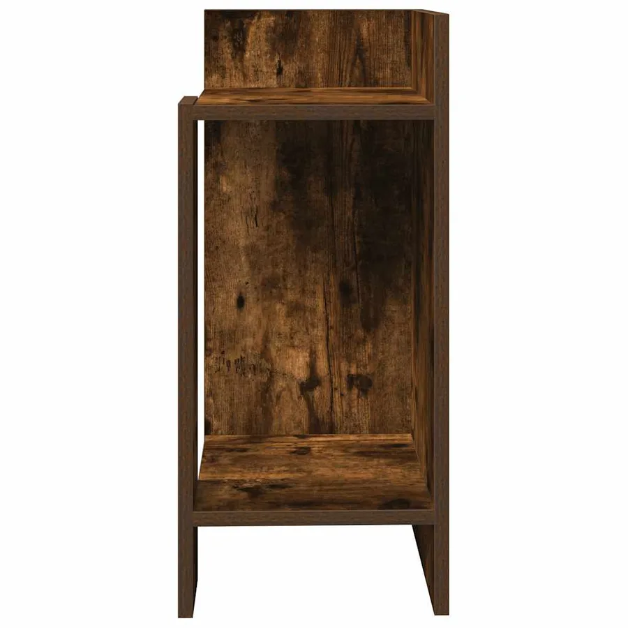 Tables d'appoint 2 pcs avec étagère chêne fumé 25,5x27x60 cm - 5