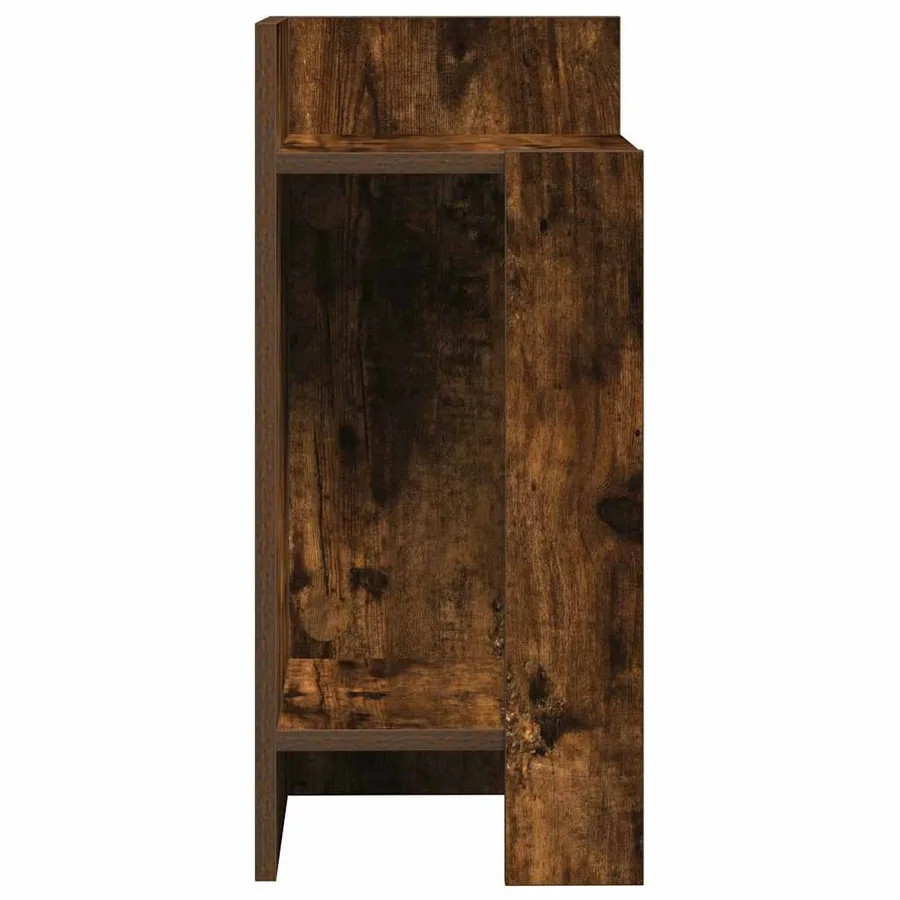 Tables d'appoint 2 pcs avec étagère chêne fumé 25,5x27x60 cm - 6