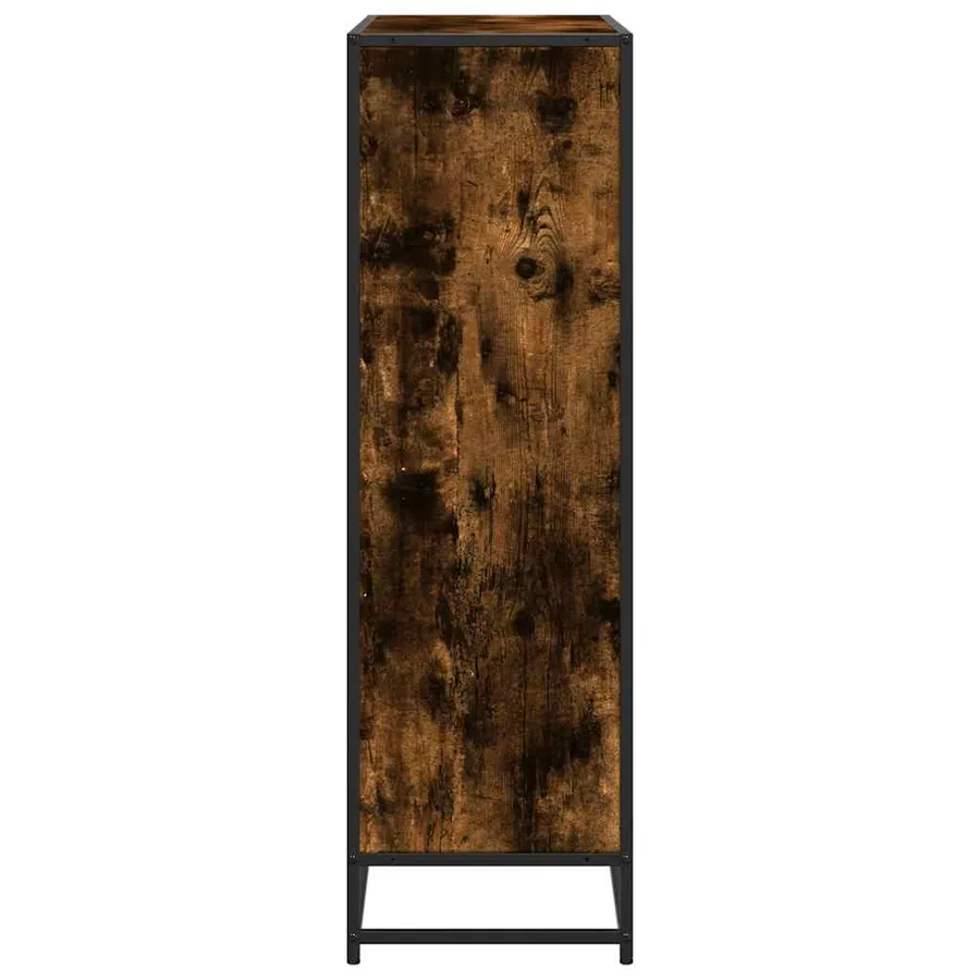 Bibliothèque chêne fumé 97,5x33x107,5cm bois d'ingénierie métal - 5