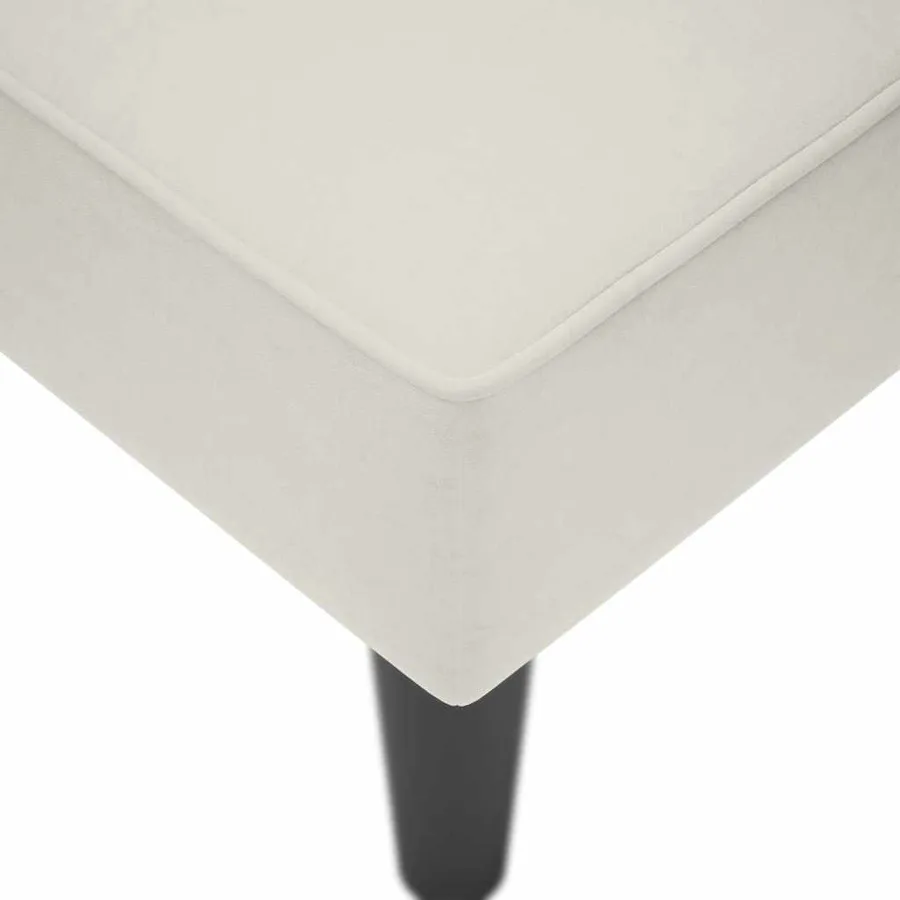 Fauteuil long avec accoudoir droit crème velours - 7