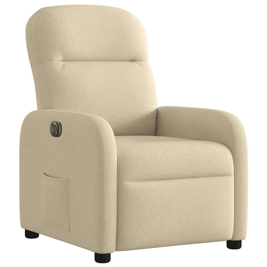 Fauteuil inclinable électrique Crème Tissu - 4