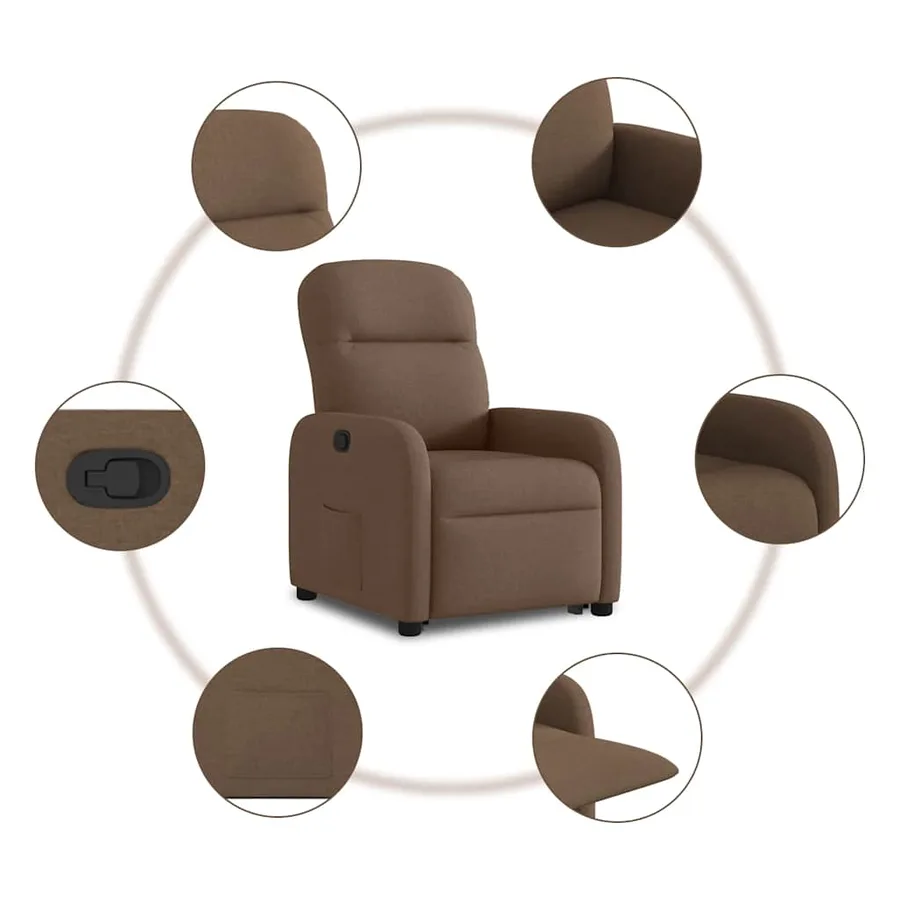 Fauteuil inclinable Marron Tissu - 10