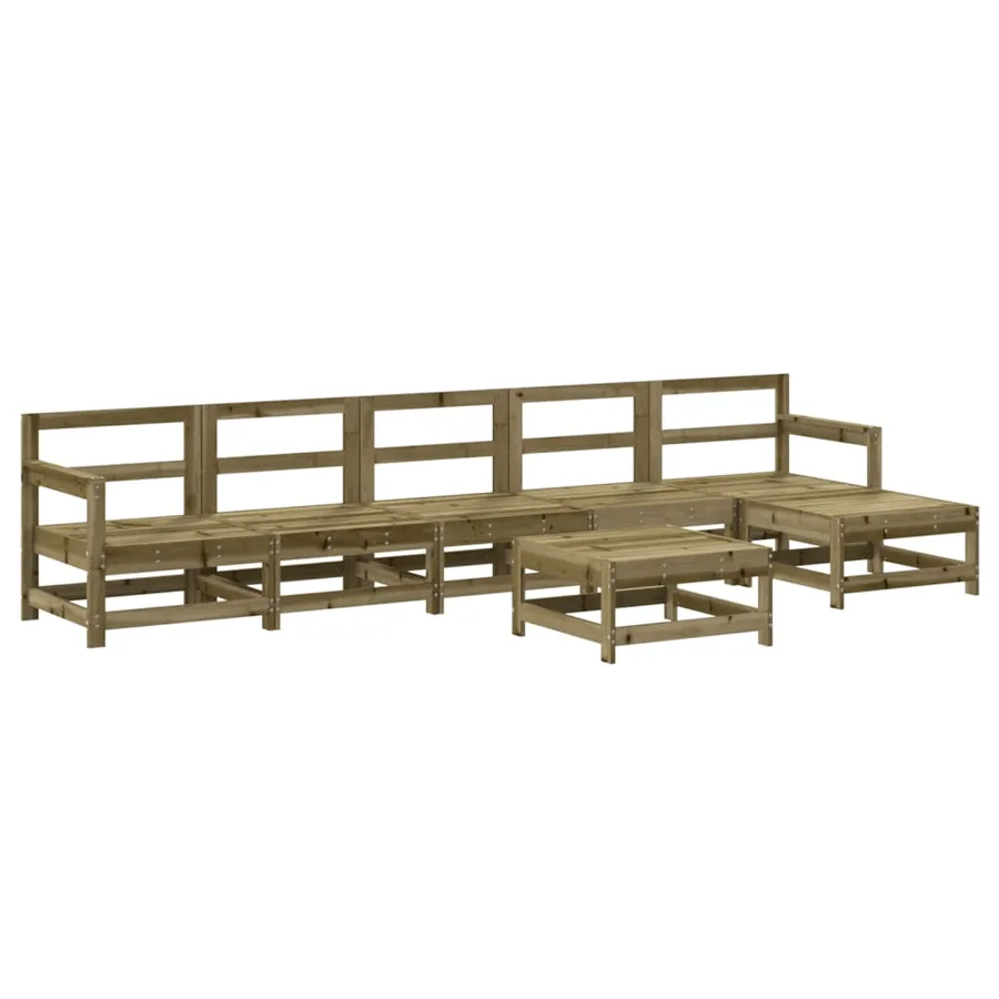 Salon de jardin 7 pcs avec coussins bois de pin imprégné - 3