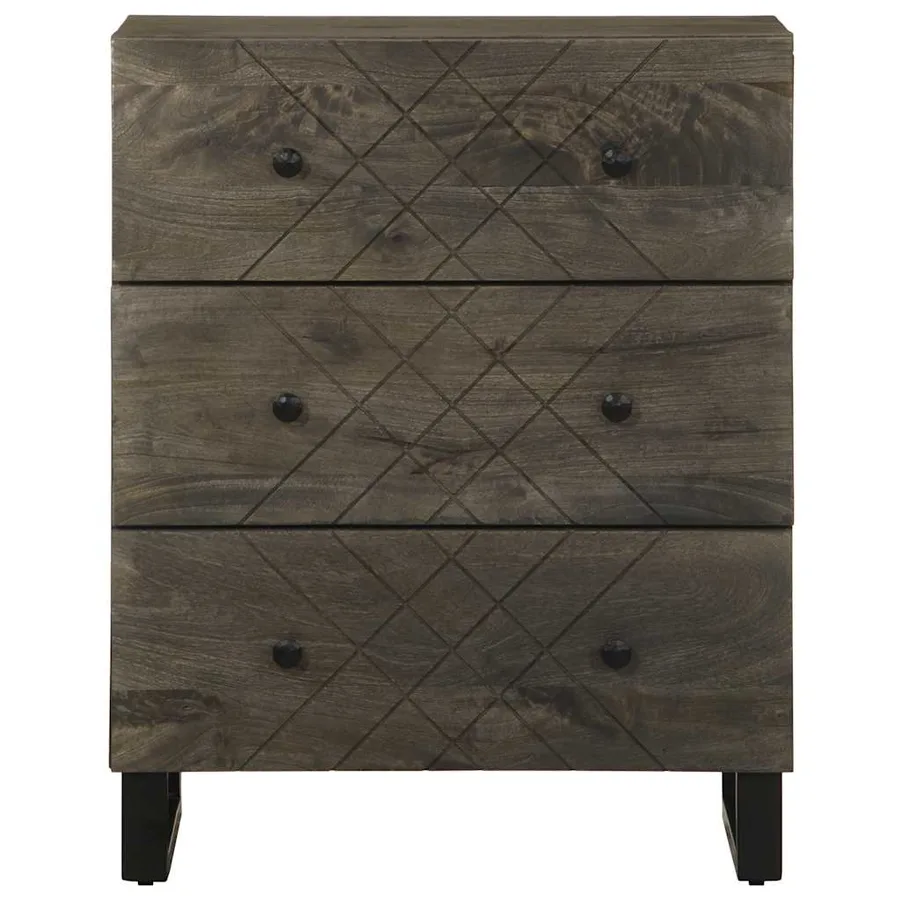 Buffets 2 pcs noir 60x33x75 cm bois massif de manguier - 4