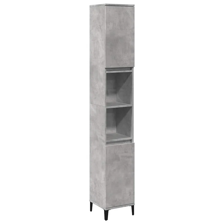 Ensemble de meubles de salle de bain 3 pcs gris béton - 4