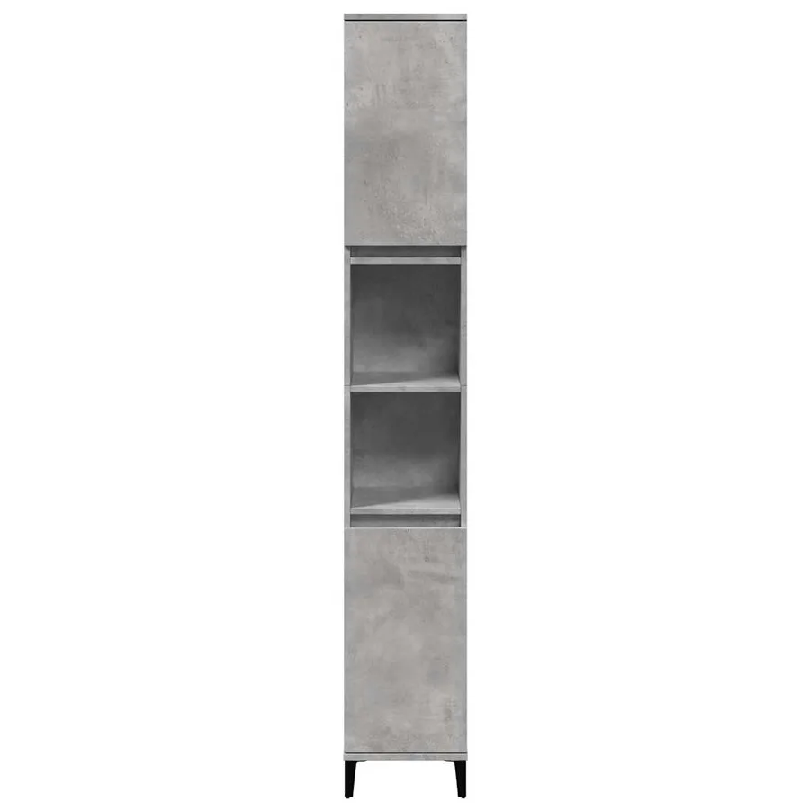 Ensemble de meubles de salle de bain 3 pcs gris béton - 5
