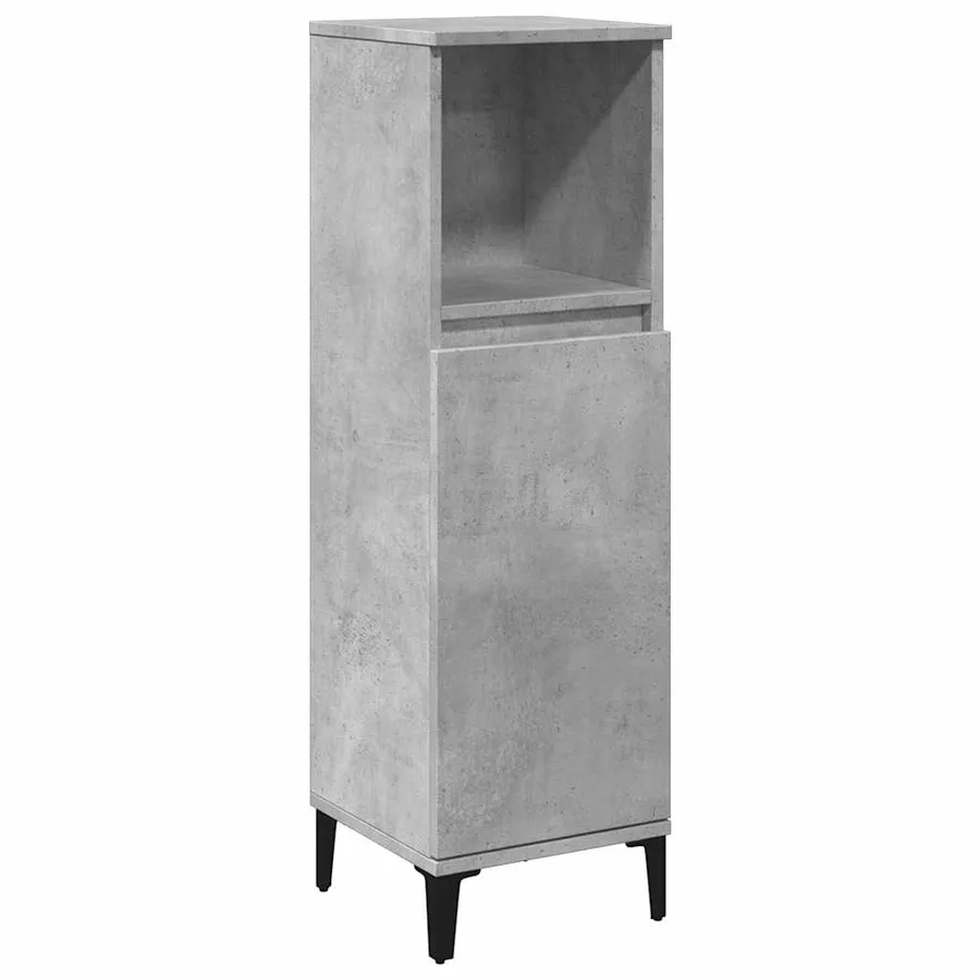 Ensemble de meubles de salle de bain 3 pcs gris béton - 6