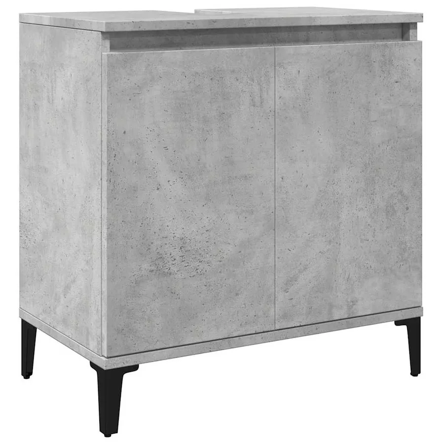 Ensemble de meubles de salle de bain 3 pcs gris béton - 8