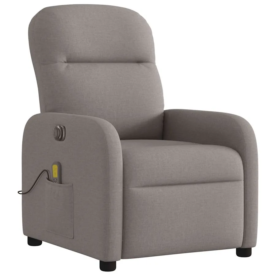 Fauteuil de massage inclinable électrique Taupe Tissu - 4
