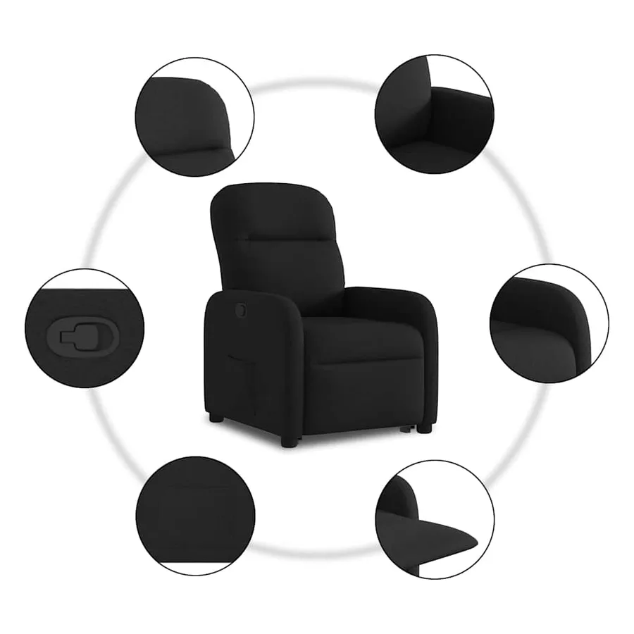 Fauteuil inclinable noir tissu - 10