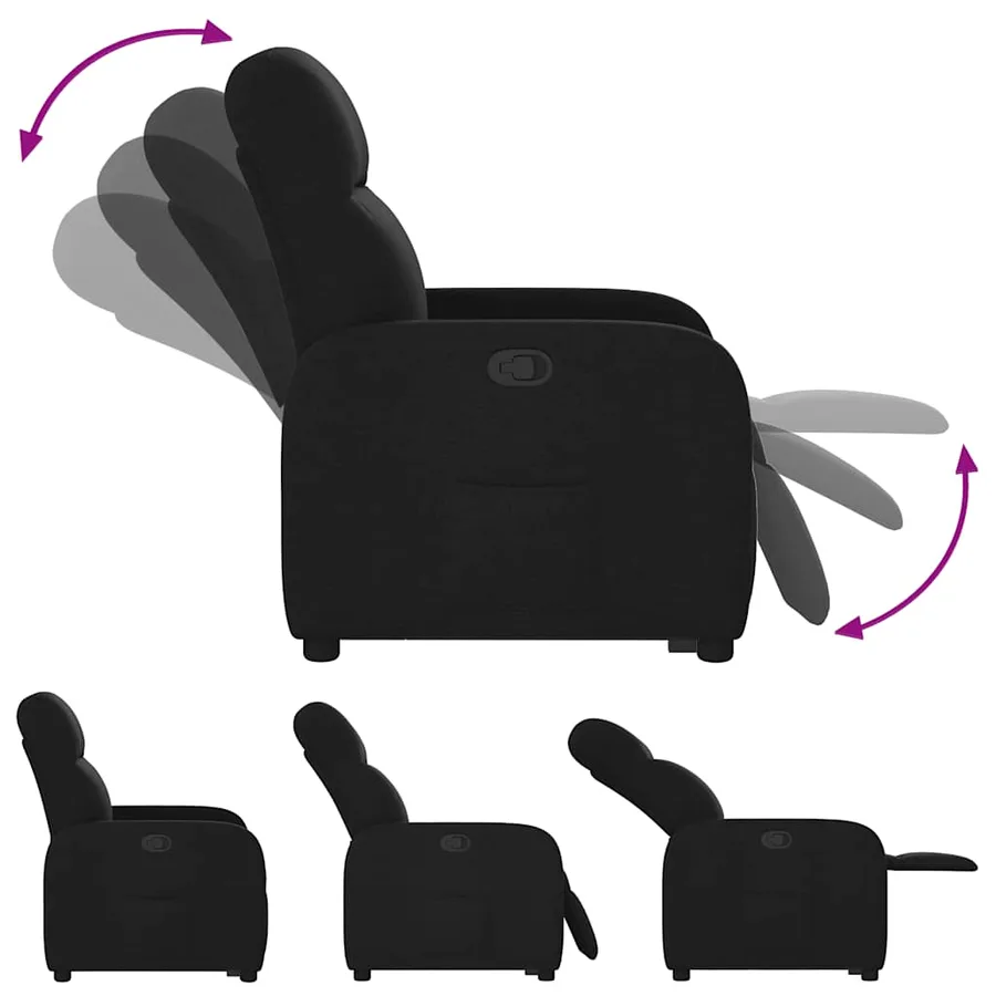 Fauteuil inclinable noir tissu - 8