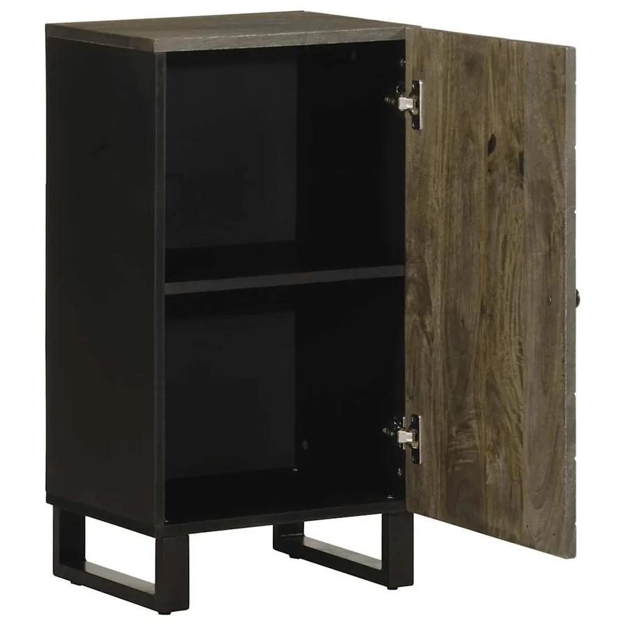 Buffet noir 40x33x75 cm bois massif de manguier - 2