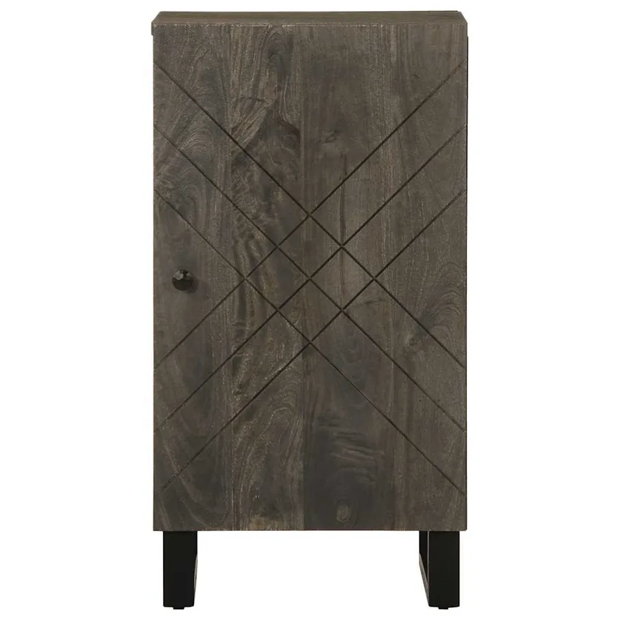 Buffet noir 40x33x75 cm bois massif de manguier - 3
