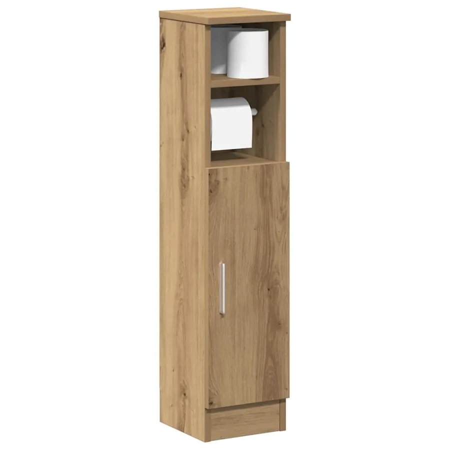 Meuble de salle de bain avec porte-rouleau chêne artisanal