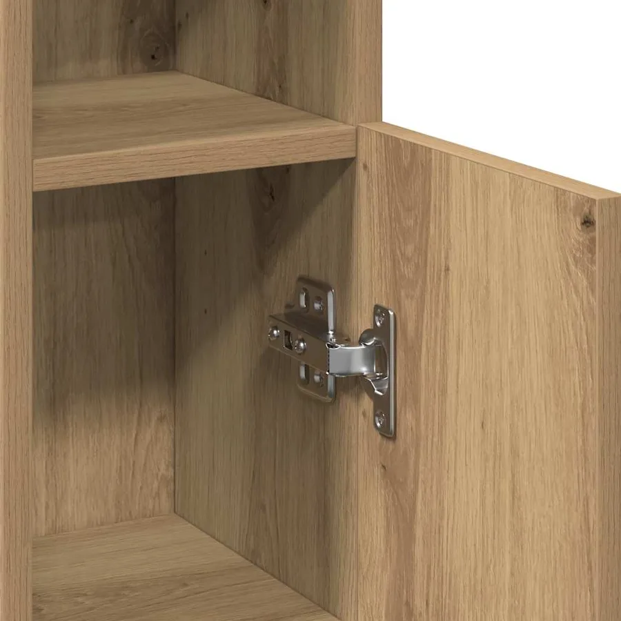 Meuble de salle de bain avec porte-rouleau chêne artisanal - 10