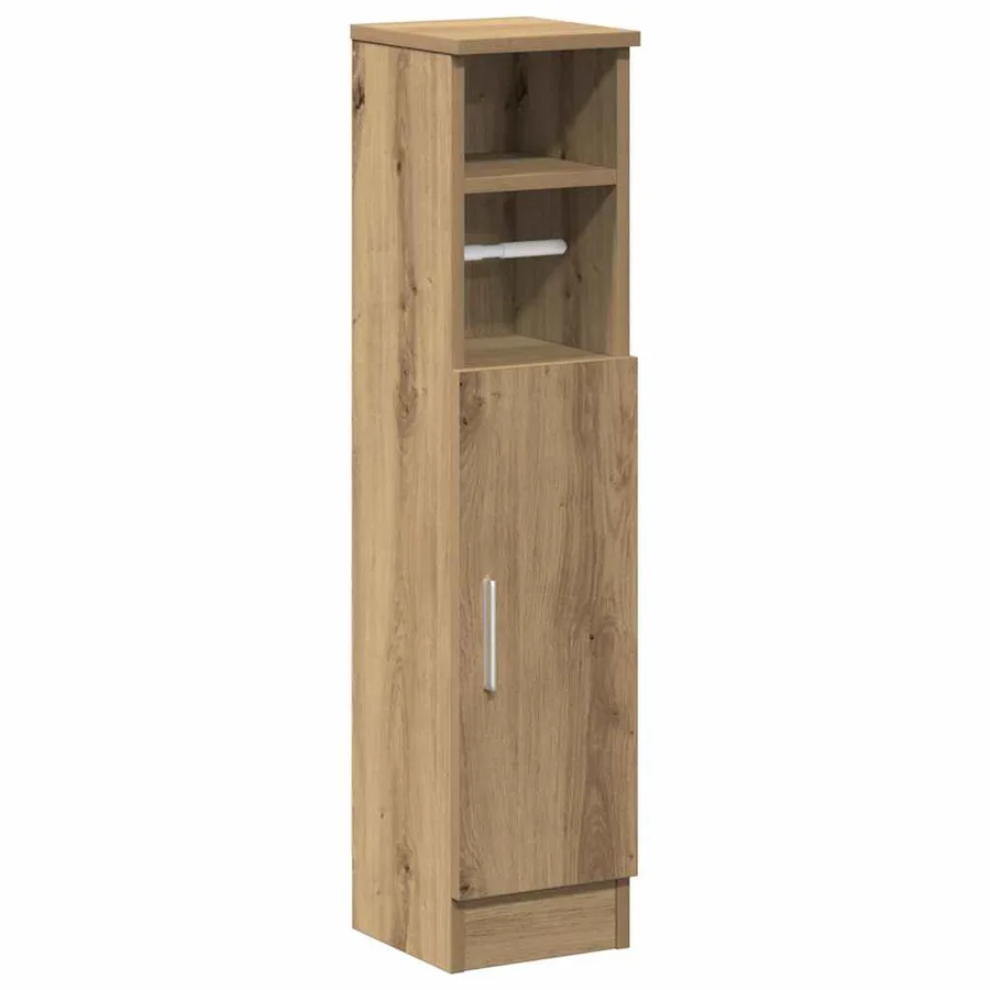 Meuble de salle de bain avec porte-rouleau chêne artisanal - 2