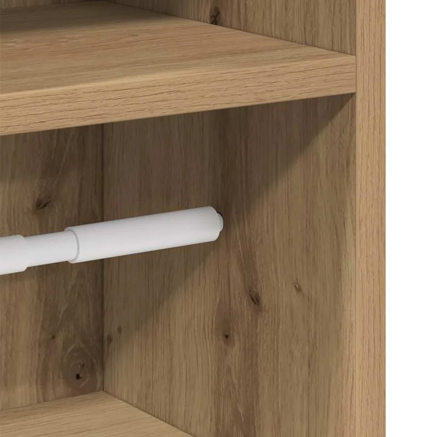 Meuble de salle de bain avec porte-rouleau chêne artisanal - 9
