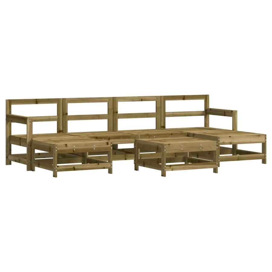 Salon de jardin 7 pcs avec coussins bois de pin imprégné - 3