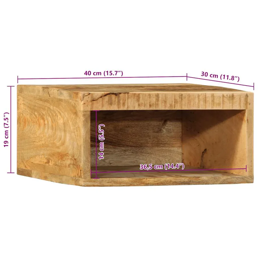 Meubles TV muraux 2 pcs bois de manguier massif brut - 11