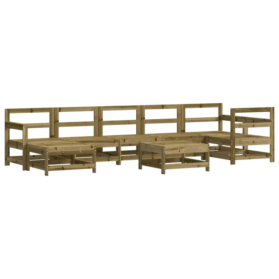 Salon de jardin 8 pcs avec coussins bois de pin imprégné - 3