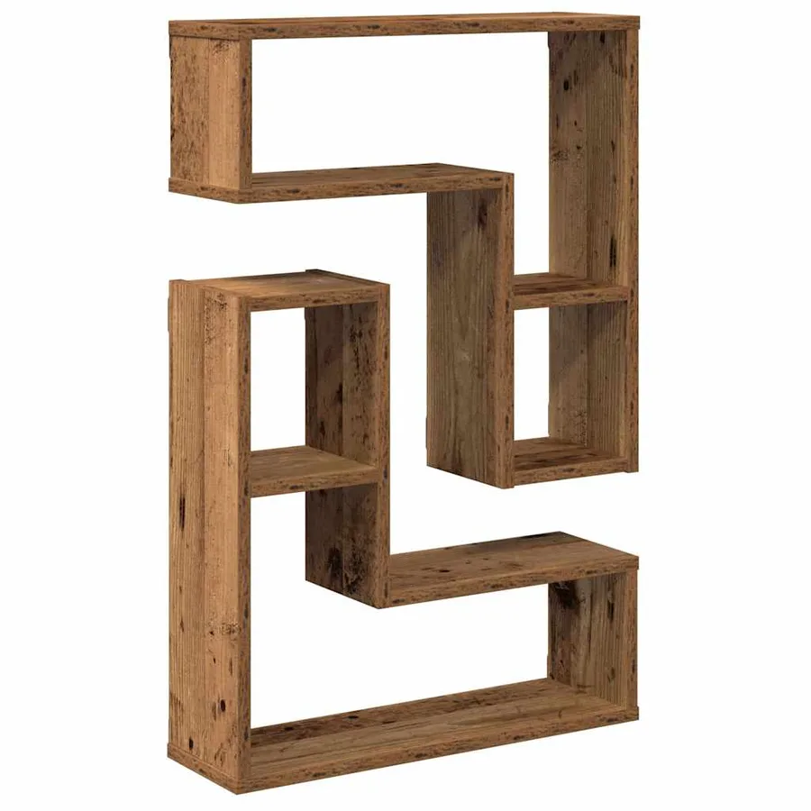 Étagères cube murales 2 pcs vieux bois 50x15x50 cm - 2