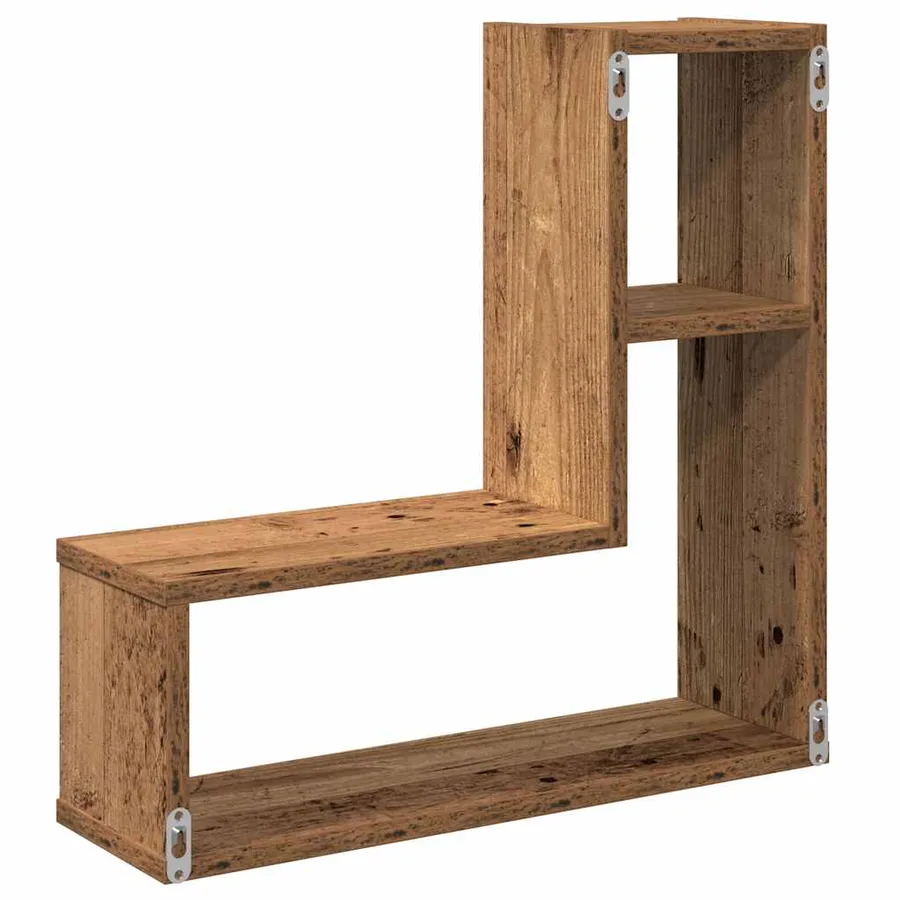 Étagères cube murales 2 pcs vieux bois 50x15x50 cm - 7