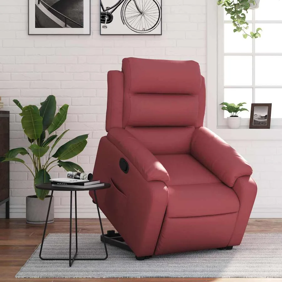 Fauteuil inclinable Rouge bordeaux Similicuir - 15