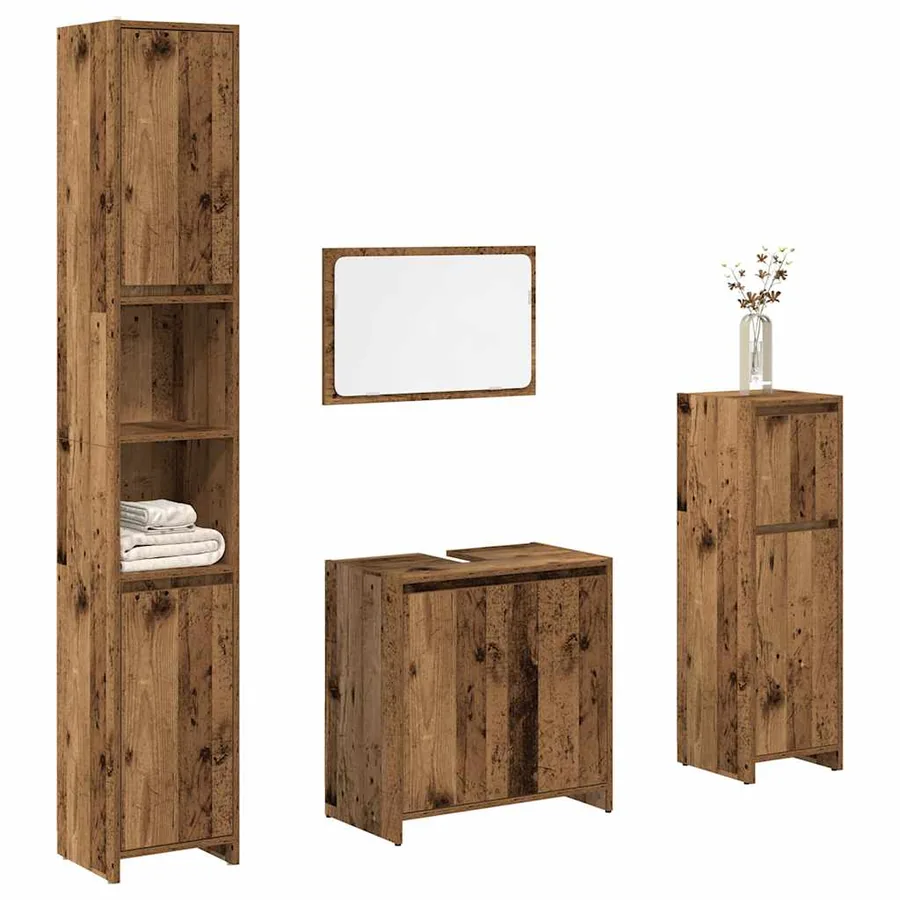 Ensemble de meubles salle de bain 4 pcs bois d'ingénierie