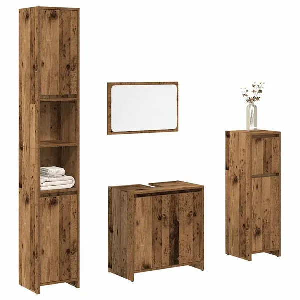 Ensemble de meubles salle de bain 4 pcs bois d'ingénierie