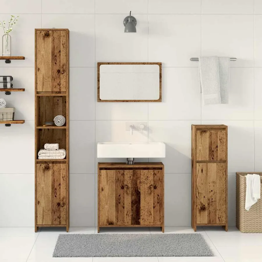 Ensemble de meubles salle de bain 4 pcs bois d'ingénierie - 3