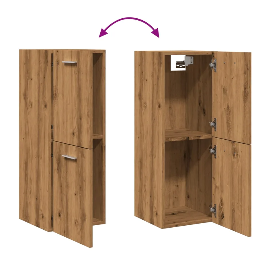 Armoire de salle de bain suspendue chêne artisanal 30x30x80 cm - 8