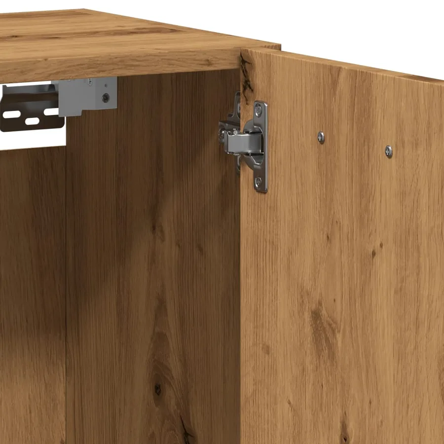 Armoire de salle de bain suspendue chêne artisanal 30x30x80 cm - 9