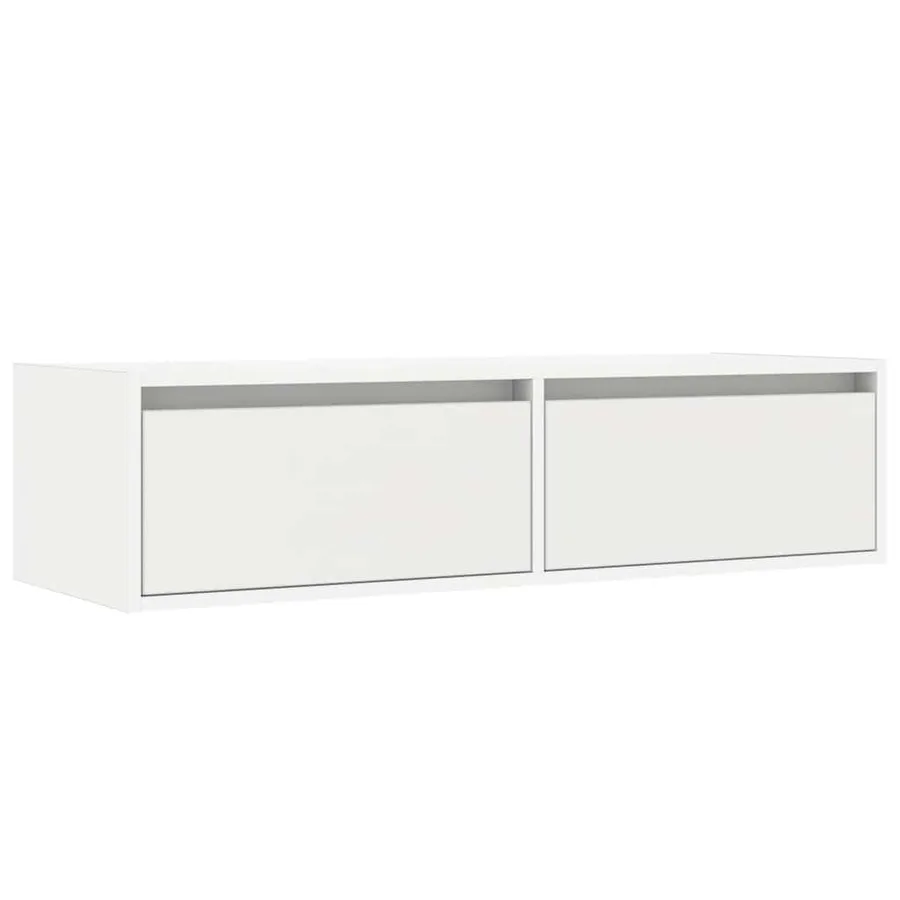 Meuble TV avec lumières LED blanc 100X35,5x25 cm - 6