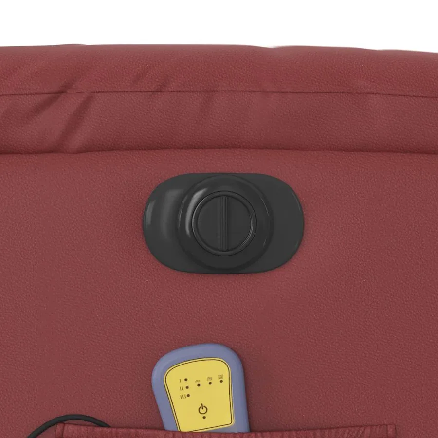 Fauteuil inclinable de massage électrique rouge bordeaux - 13