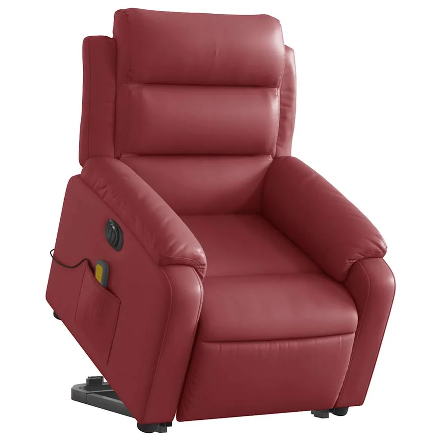 Fauteuil inclinable de massage électrique rouge bordeaux - 3