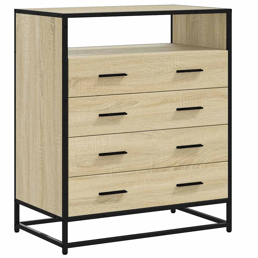Commode chêne sonoma 70x41x83,5 cm bois d'ingénierie - 2
