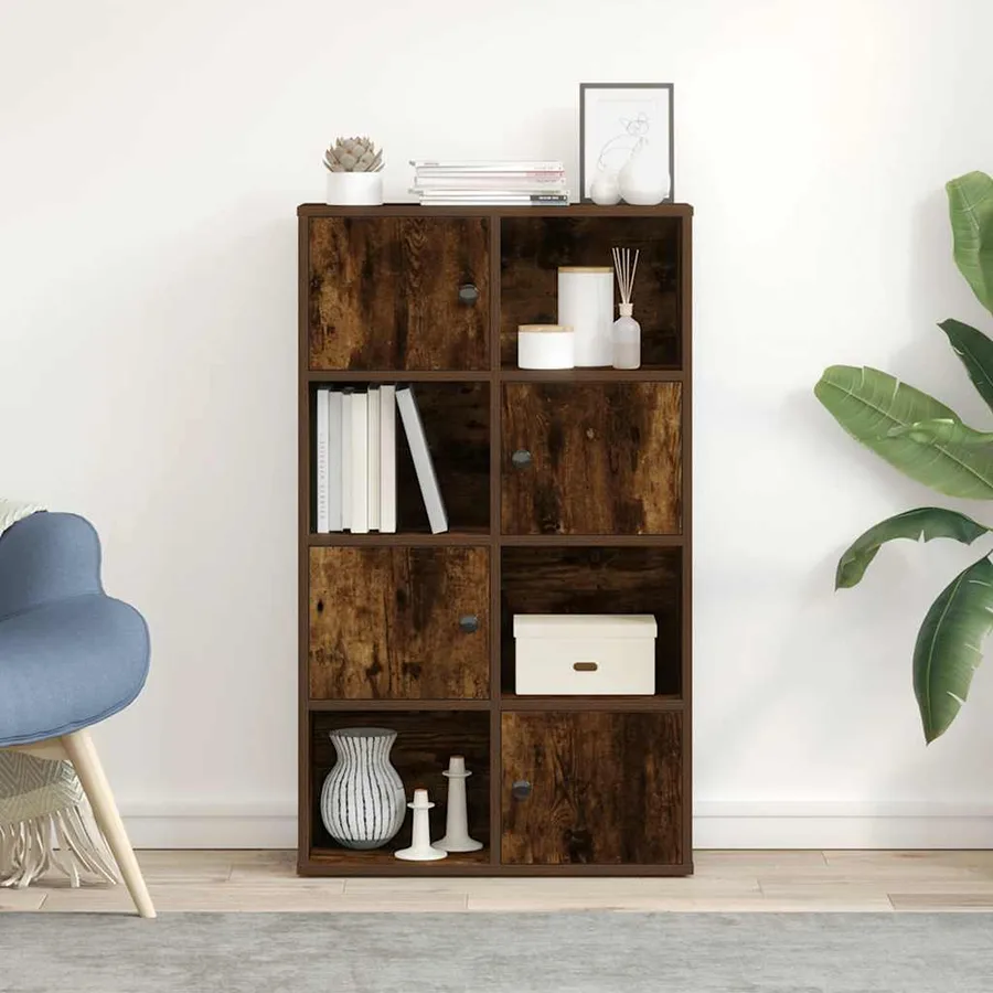 Bibliothèque chêne fumé 60x24x101,5 cm bois d'ingénierie - 3