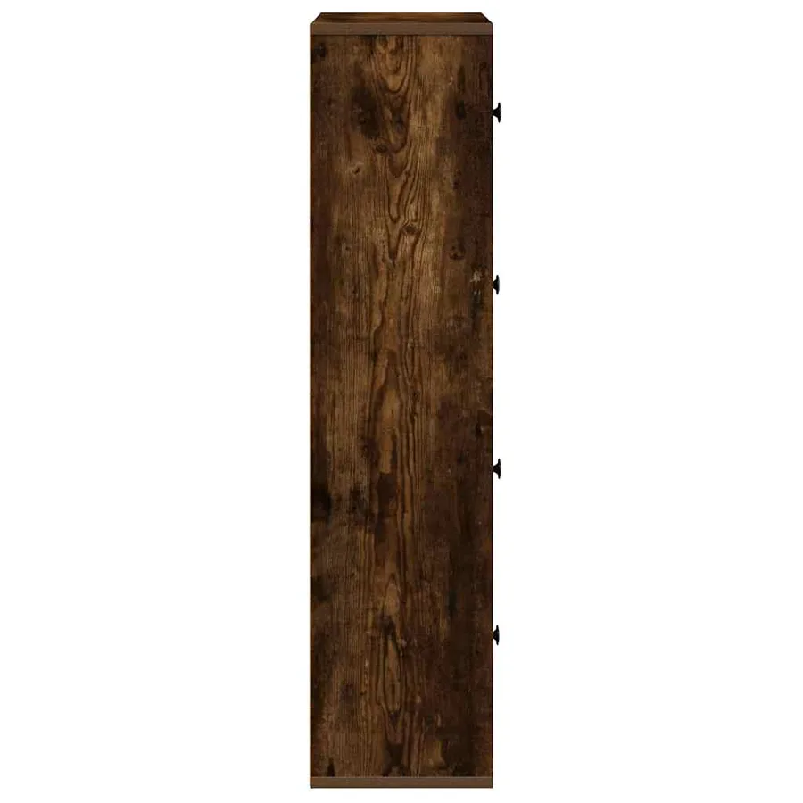 Bibliothèque chêne fumé 60x24x101,5 cm bois d'ingénierie - 6