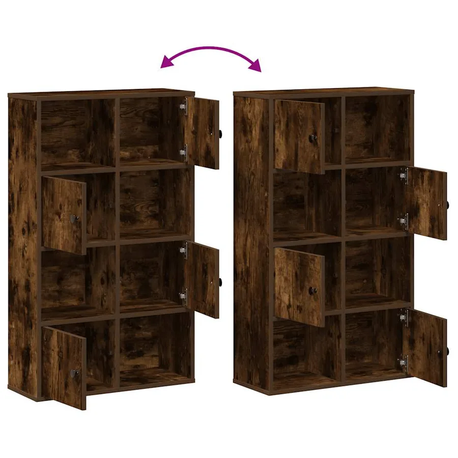 Bibliothèque chêne fumé 60x24x101,5 cm bois d'ingénierie - 8