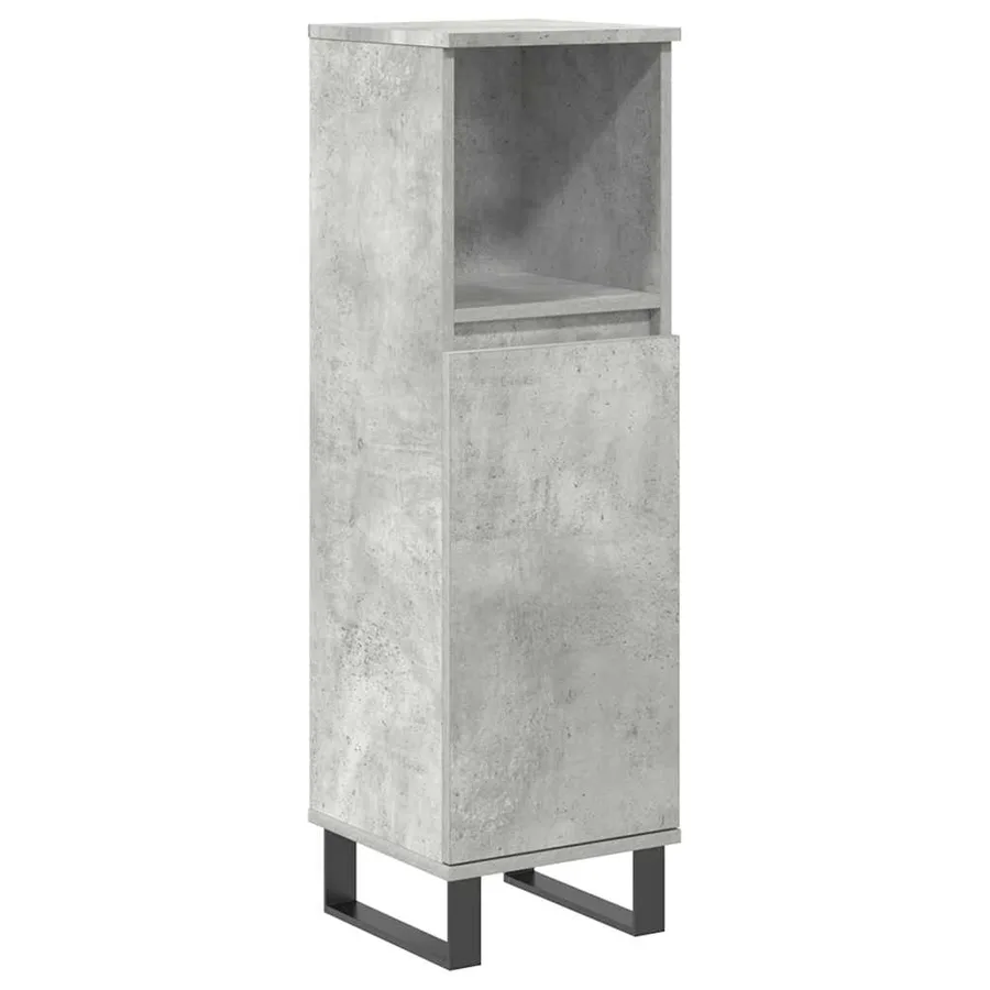 Ensemble de meubles de salle de bain 3 pcs gris béton - 6