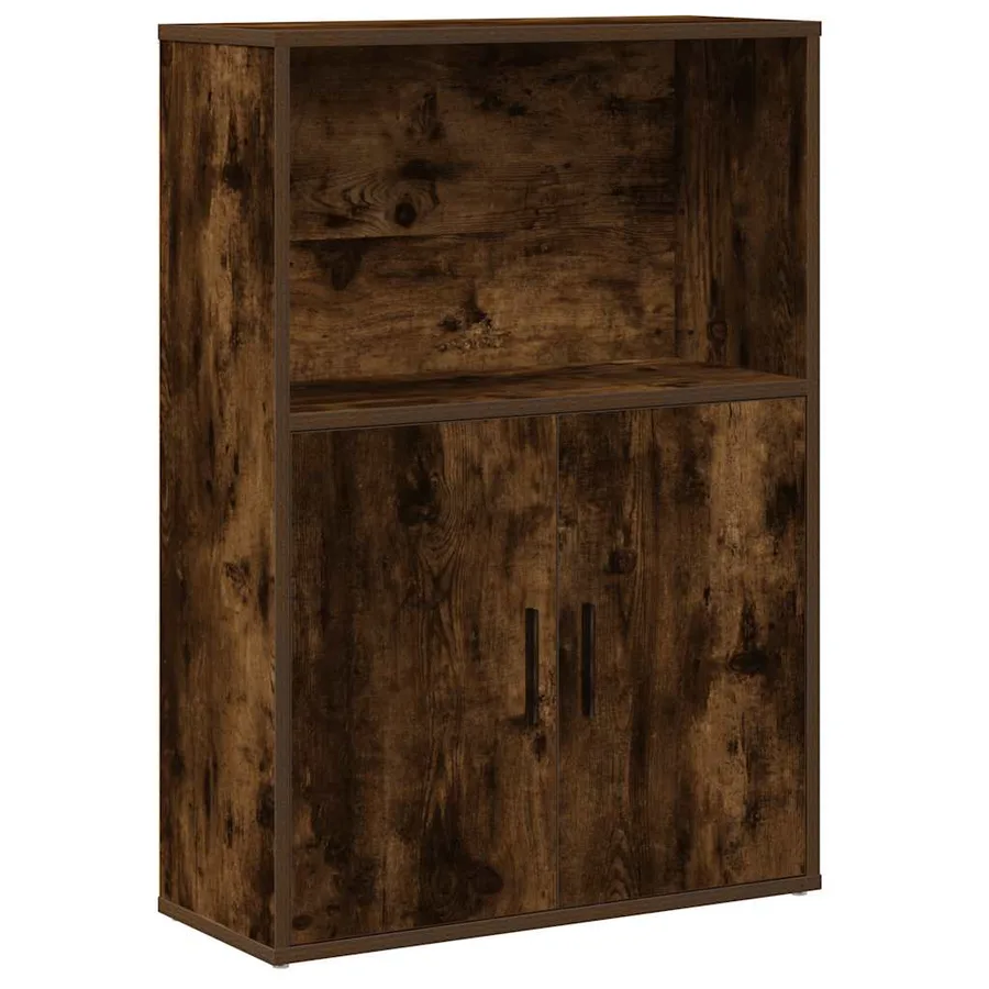 Bibliothèque chêne fumé 60x24x85 cm bois d'ingénierie - 2