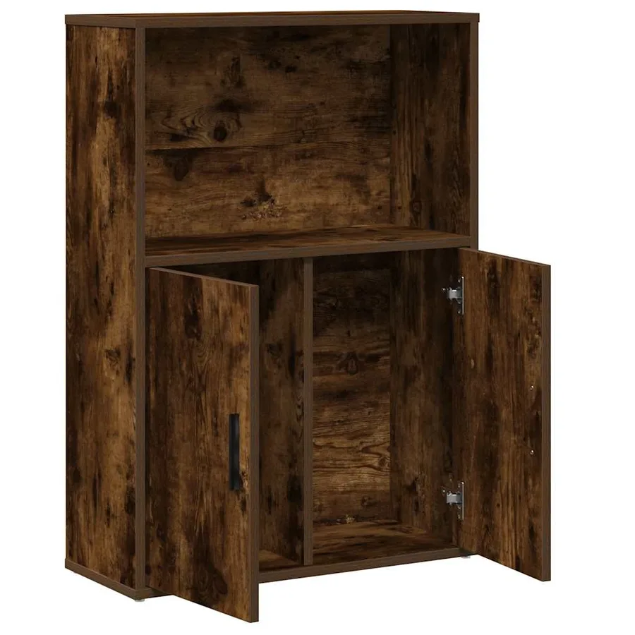Bibliothèque chêne fumé 60x24x85 cm bois d'ingénierie - 5