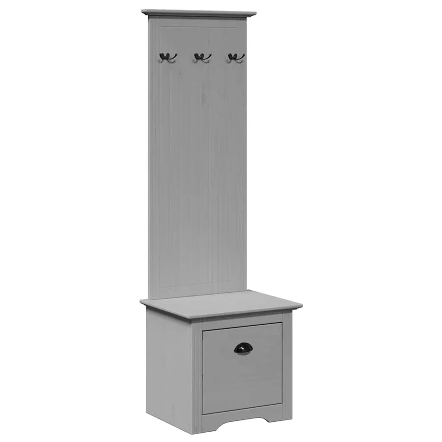 Armoire de couloir avec crochets BODO gris 50x40x157 cm - 2